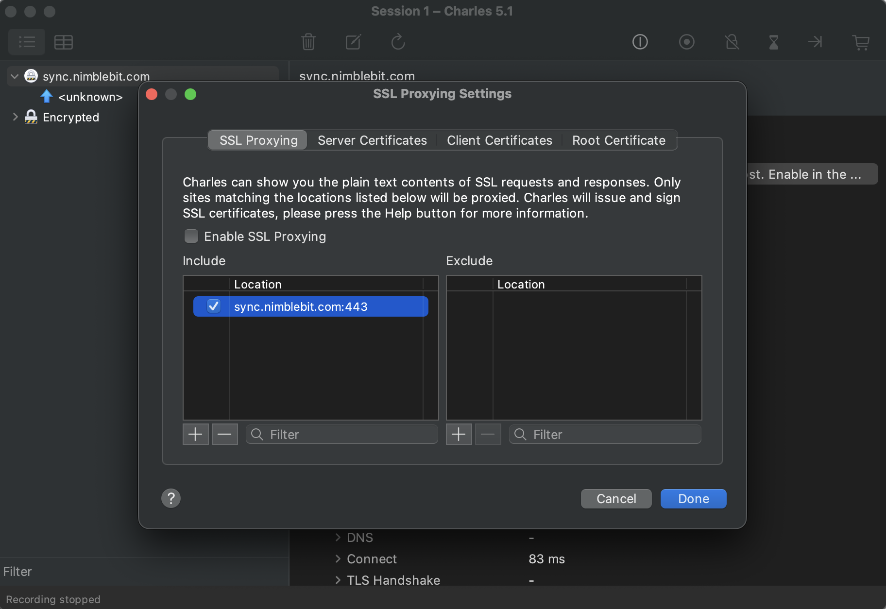 Entering SSL Hosts